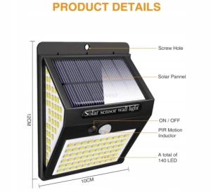 LAMPA SOLARNA 140 LED z czujnikiem ruchu