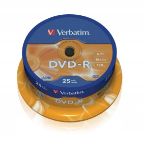 VERBATIM DVD-R 16x 4.7GB 25P CB 43522