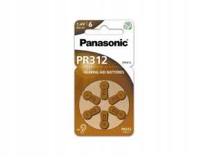 Bateria do aparatów słuchowych Panasonic 312 6 szt