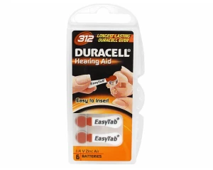 Bateria do aparatów słuchowych Duracell 312 6 szt