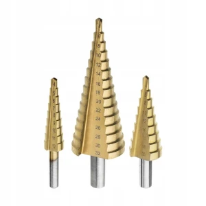 WIERTŁA STOŻKOWE STOPNIOWE HSS 4-32mm KOMPLET 3SZT
