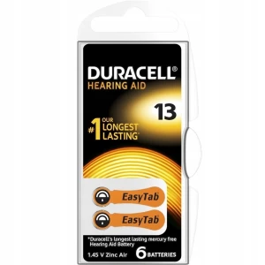 Bateria do aparatów słuchowych Duracell 13 6 szt. 310 mAh